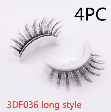 Återanvändbara 3D Mink Lashes naturliga falska ögonfransar Självhäftande falska limmar fria lass Makeup ögonfrans Extens Silk ögonfransar