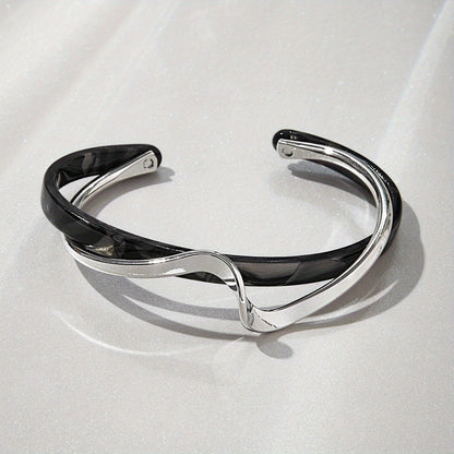 Metall Vit Skaldjursplatta Armband För Kvinnor Öppning Justerbar 2 Lager Design Ljus Lyxiga Kvinnliga Modesmycken Gåvor