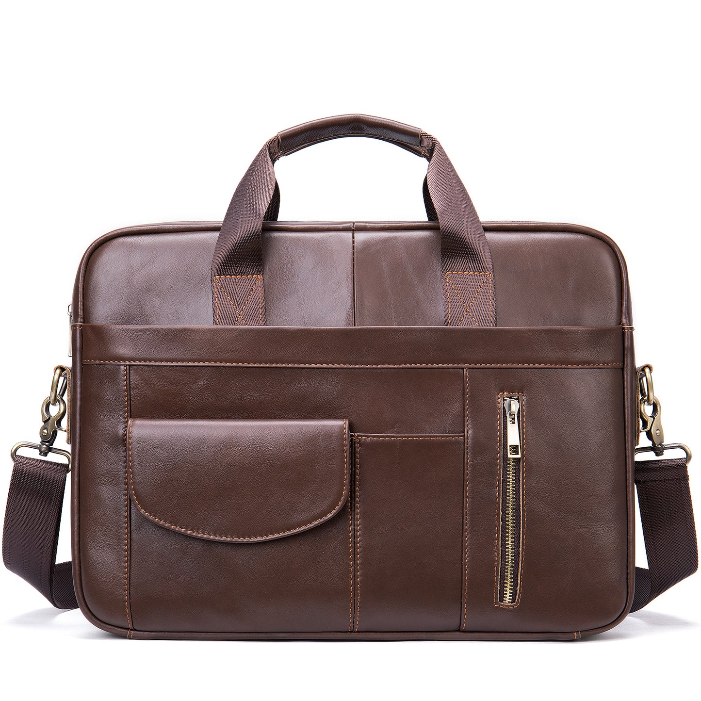 Men's Leather Briefcase Business Men's Bag First Layer Cowhide Portable