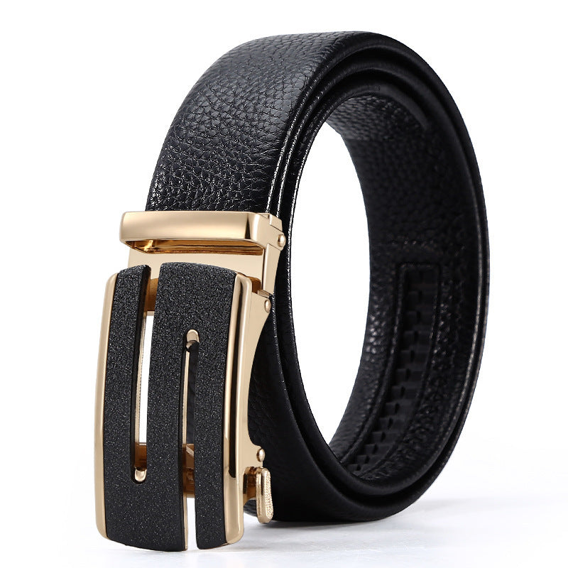 Men's Automatic Leather Buckle Business Belt - Professional Efficiency