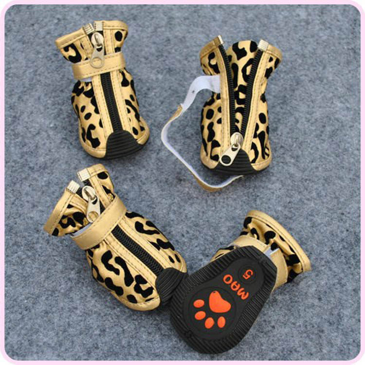 Nya mode PU Leopard Print Pet Shoes