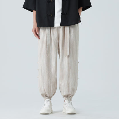 Summer Quality Linen Pants Chinese Style Men's Fashion