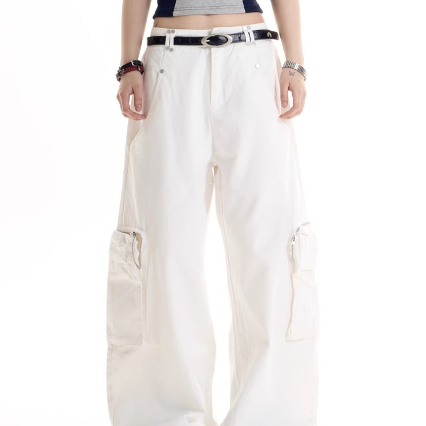 American Retro Hot Girl Style Multi-pocket Cargo Pants