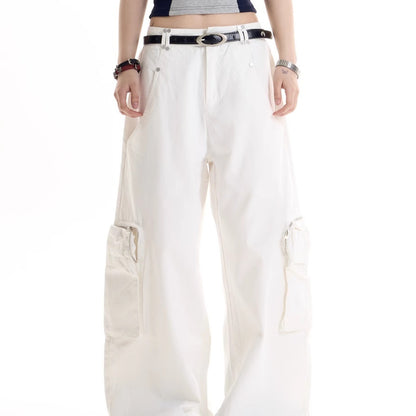 American Retro Hot Girl Style Multi-pocket Cargo Pants