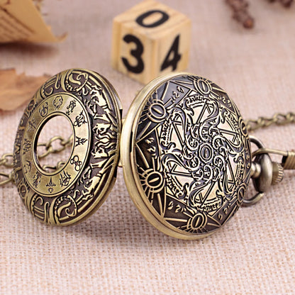 Vintage Charm Unisex Fashion Roman Number Quartz Steampunk Pocket Watch Women Man Necklace Pendant with Chain Gifts