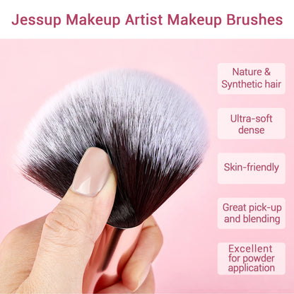 Jessup Makeup Brushes Set 6-25st Foundation Powder Eyeshadow Liner Blending Highlighter Brocha Maquillaje RoseGold/Black