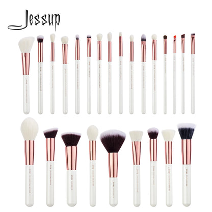 Jessup Makeup Brushes Set Pearl-White-Rose-Gold Pinceaux Maquillage Cosmetic Tools Eyeshadow Powder Definer 6-25pcs