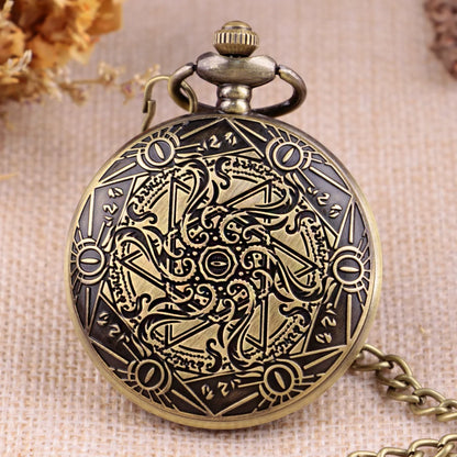 Vintage Charm Unisex Fashion Roman Number Quartz Steampunk Pocket Watch Women Man Necklace Pendant with Chain Gifts