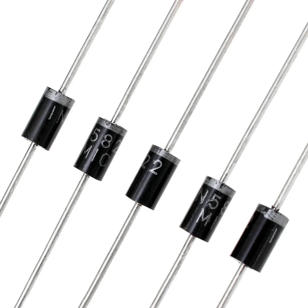 Snabbväxling Schottky Diode kit set 1N4148 1N4007 1N5819 1N5399 1N5408 1N5822 FR107 FR207,8värden=100st,Elektroniska komponenter