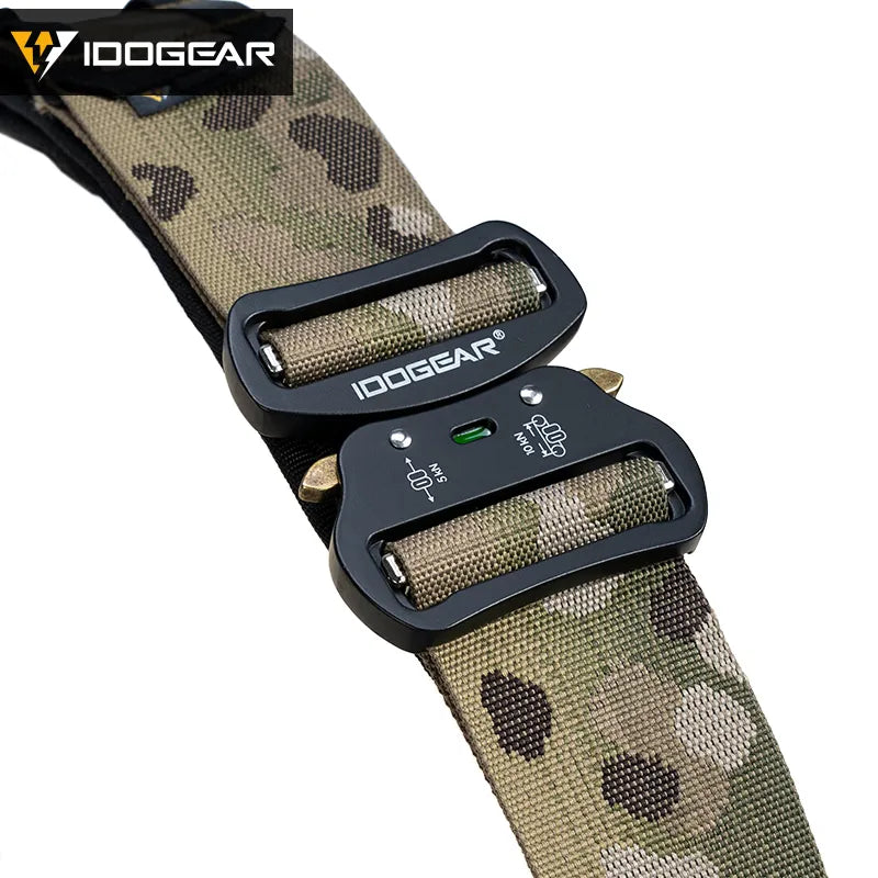 IDOGEAR Tactical 2 Inch Combat Belt  Quick Release Buckle MOLLE  Hunting Outdoor Sports Mens Belt Durable Two-in-One