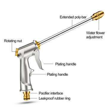 Multifunktionell trädgårdsvattensprutpistol Hushålls högtryckssprinkler skum biltvättmunstycke vattenstrålepistol Trädgårdsverktyg