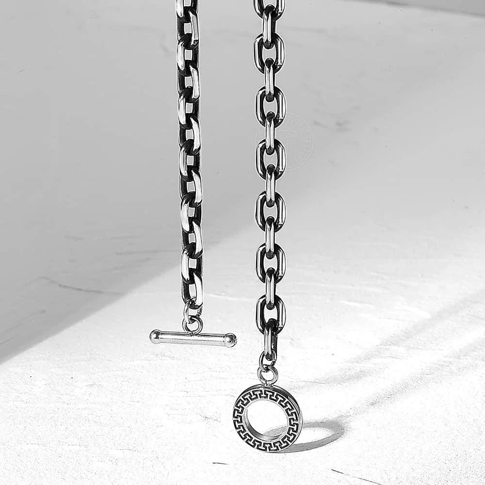 Collier à maillons de câble Rolo pour hommes et femmes, 6mm, chaîne en acier inoxydable, bijoux cadeau, fermoir à bascule