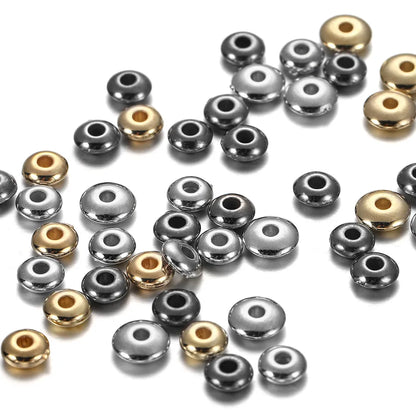 200-400st CCB Flera stilar Charm Spacer Beads Wheel Bead Platt Runda Lösa Pärlor För DIY Smycken Tillbehör Tillbehör