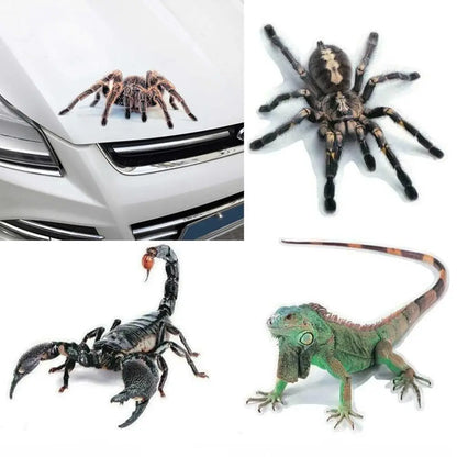 Autocollant de voiture 3D araignée, lézard, Scorpion, motif animal 3D, miroir de fenêtre de véhicule, autocollant de pare-chocs, décor résistant à l'eau, haute adhérence