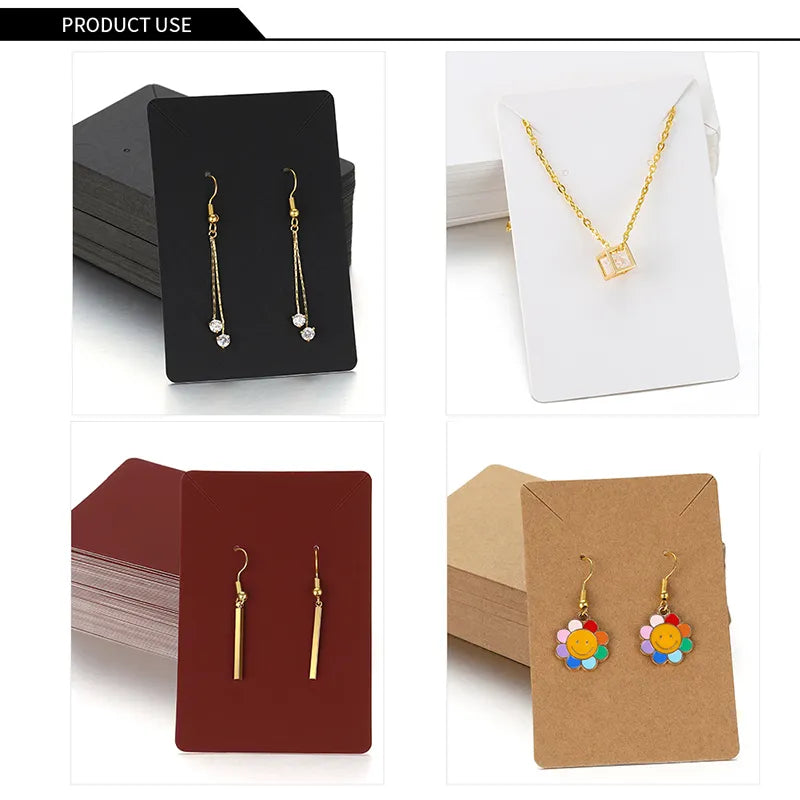 50pcs/lot Earrings Necklaces Display Cards for Jewelry Boxed and Packaging Cardboard Hang Tag Card Ear Studs Paper Card 6x9cm