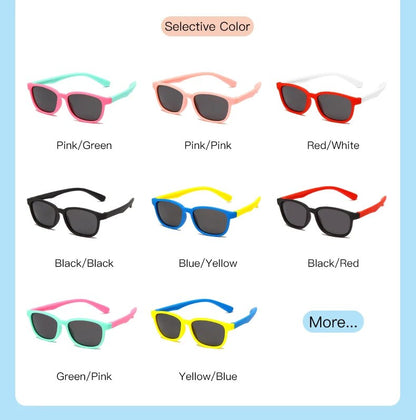 Polarized Kids Sunglasses Square Silicone Flexible Children Boys Girls Sun Glasses Baby Shades Eyewear UV400 Oculos