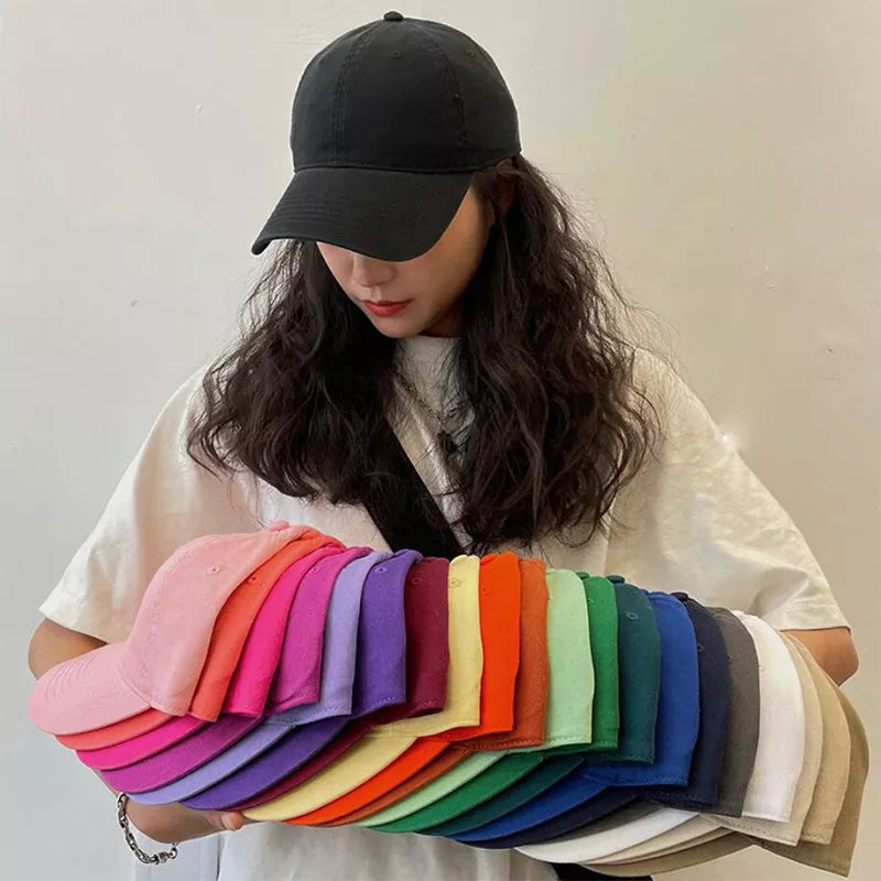 Casquette de Baseball d'été pour femmes et hommes, couleur unie, réglable, unisexe, chapeaux de soleil, noir et blanc, Hip-hop