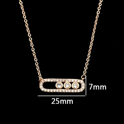 Collier pendentif en perles de cristal de Style arabe pour femmes, bijoux de mariage délicats, en acier inoxydable plaqué or, 3 points sur colliers ovales