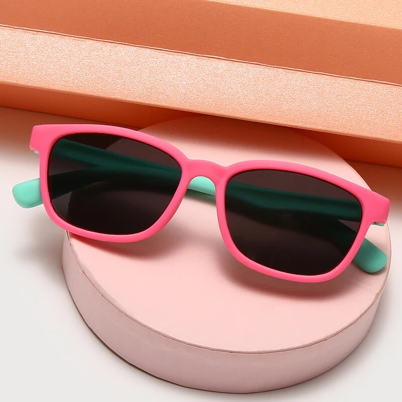 Polarized Kids Sunglasses Square Silicone Flexible Children Boys Girls Sun Glasses Baby Shades Eyewear UV400 Oculos