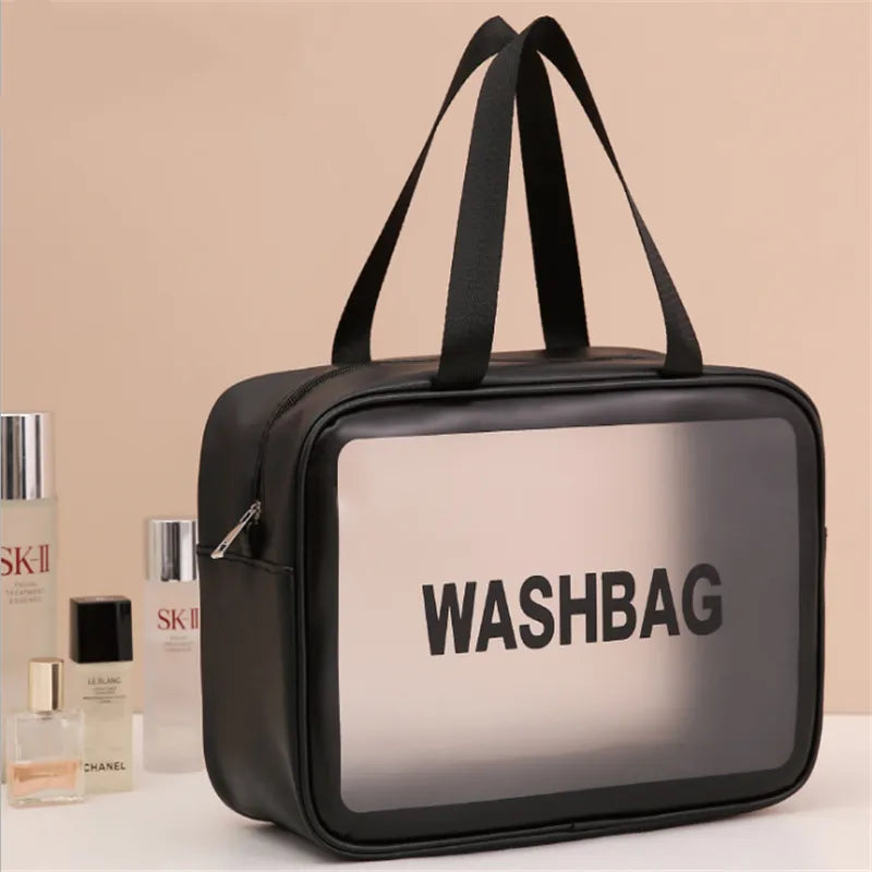 Sac de lavage de voyage Portable pour femmes, pochette de rangement de maquillage transparente et étanche, organisateur de cosmétiques de grande capacité, étui de beauté