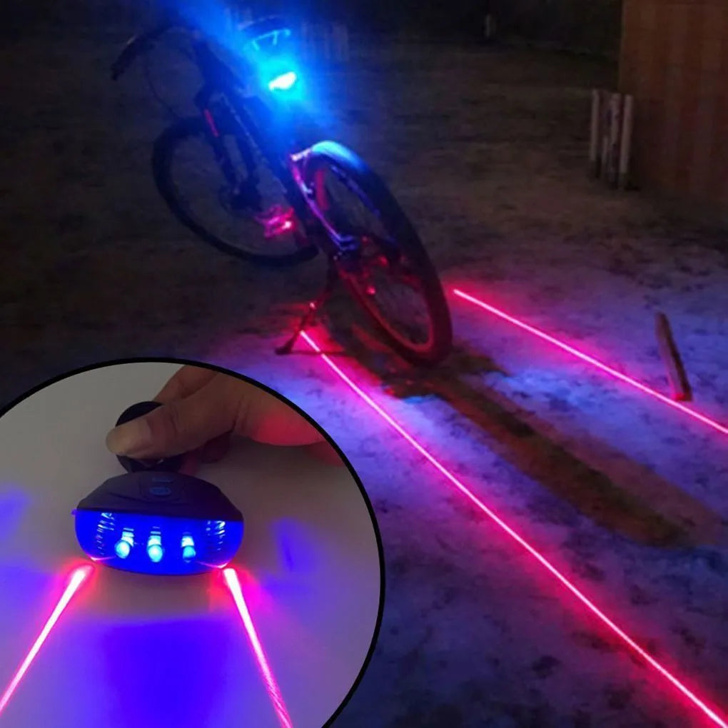 Vattentäta Cykelljus Bakljus LED Laser Säkerhetsvarning Cykelljus Cykelbakljus Cykeltillbehör Ljus