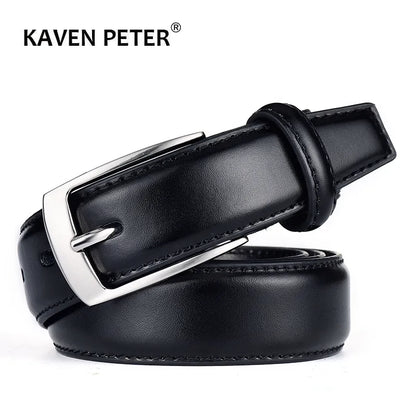 Classic Leather Belt For Men Luxury Business Male Cowhide Leather Belts 3.0 CM Casual Pin Buckle Belt For Men