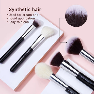 Jessup Makeup Brushes Set Synthetic-Natural Hair Foundation Powder Blush Eyeshadow Blender Liner Beauty Cosmetic Kit 6-25pcs