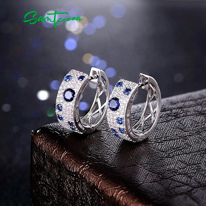 Boucles d'oreilles en argent Sterling 925 pour femmes, spinelle verte, créée, rubis, bleu, zircone cubique, brincos, bijoux fins à la mode