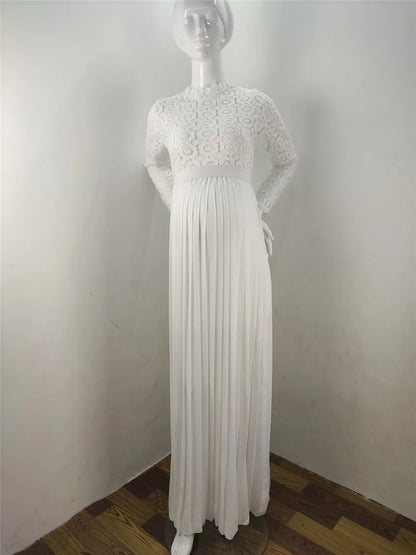 Robe longue de séance de maternité plissée, robes de photographie de grossesse, fendue sur le côté, robe de maternité Maxi, accessoire Photo pour femmes enceintes XL