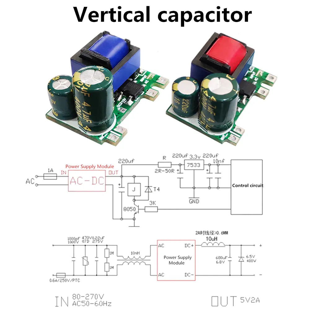 AC-DC 5V 700mA 12V 450mA 9V 500mA 3,5W Precision Buck Converter AC 220V till 5V DC step down Transformator strömförsörjningsmodul