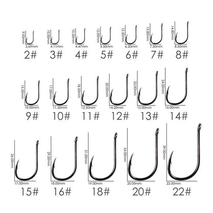 50st / 20st / Box Circle Carp Eyed fiskekrok Storlek 2-22# Ring eye Japan Fishhooks Fiskekrokar Enkel Jig Fiskkrok Tackle