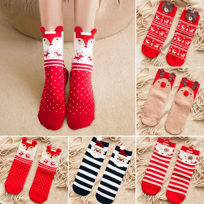 Chaussettes de noël de dessin animé, décorations de joyeux noël pour la maison, cadeaux de noël, fournitures de bonne année