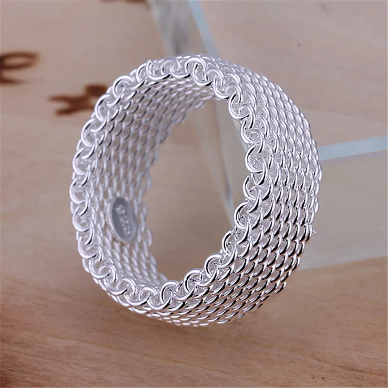 DOTEFFIL 925 Sterling Silver Interwoven Web Ring