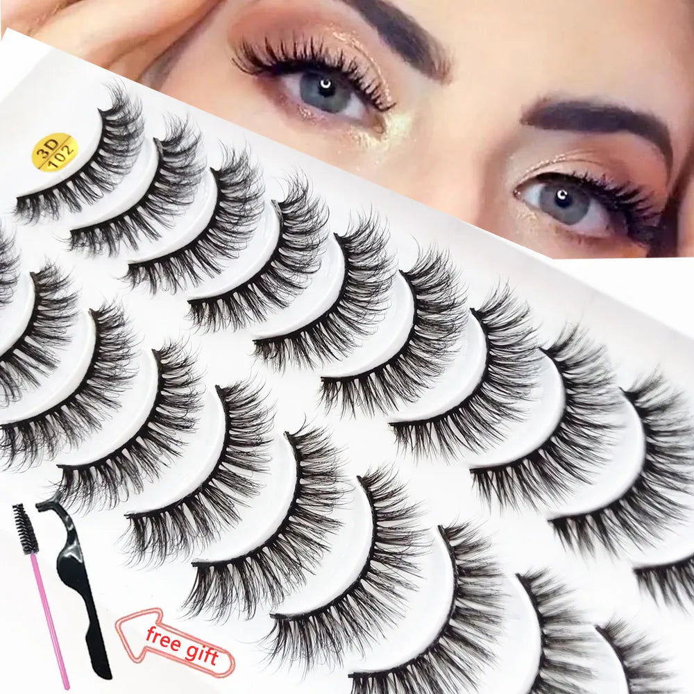 5/10Pairs 3D Mink Lashes Natural Eyelashes Dramatic False Eyelashes Faux Cils Makeup Fake Eyelash Extension maquiagem