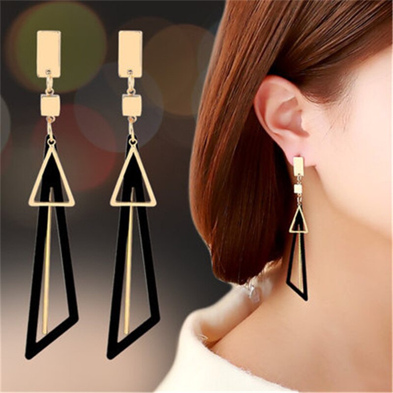 Long Statement Geometric Triangle Tassel Dangle Drop Earrings For Women Earrings Fashion Jewelry Oorbellen Brincos