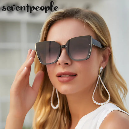 Oversized Cat Eye Sunglasses Women Luxury Brand Fashion Large Frame Square Sun Glasses for Men Retro Trendy Cateye Eyewear