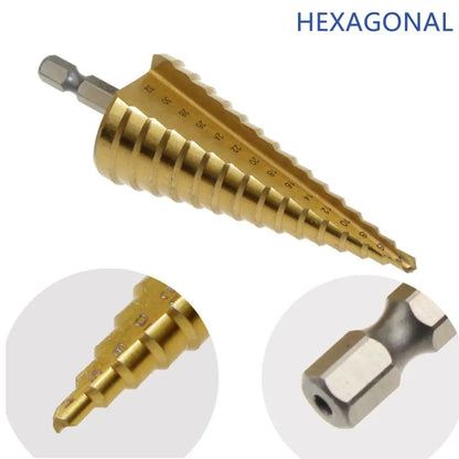 4-12 4-20 4-32 HSS Titanium Coated Step Drill Bit Drilling Power Tools Metal High Speed Steel Wood Hole Cutter Cone Drill