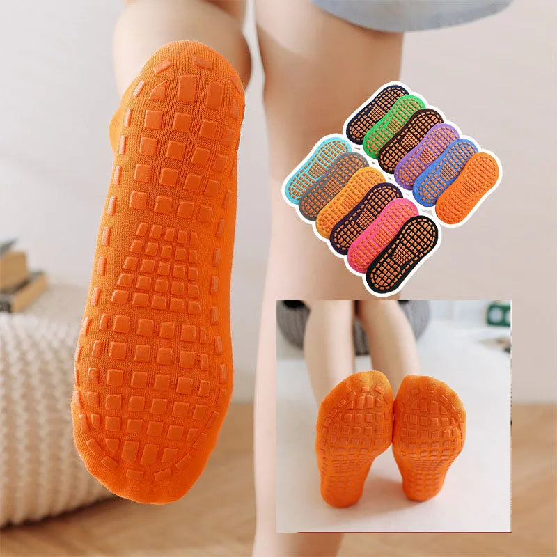 Kids adults Anti-Slip Sock trampoline Sock Cotton Breathable Short Socks Elasticity Sport Boy Girl  Outside Child Socks