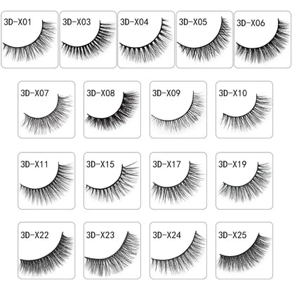 3 paires 29 styles 3D Faux vison cheveux doux Faux cils moelleux vaporeux épais cils faits à la main cils outils de maquillage des yeux