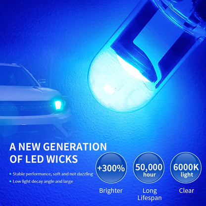 10X nouveau W5W LED Canbus T10 lumières de voiture COB verre pièces intérieures ampoules 6000K blanc Auto plaque d'immatriculation lampe dôme lire lumière 12V 24V