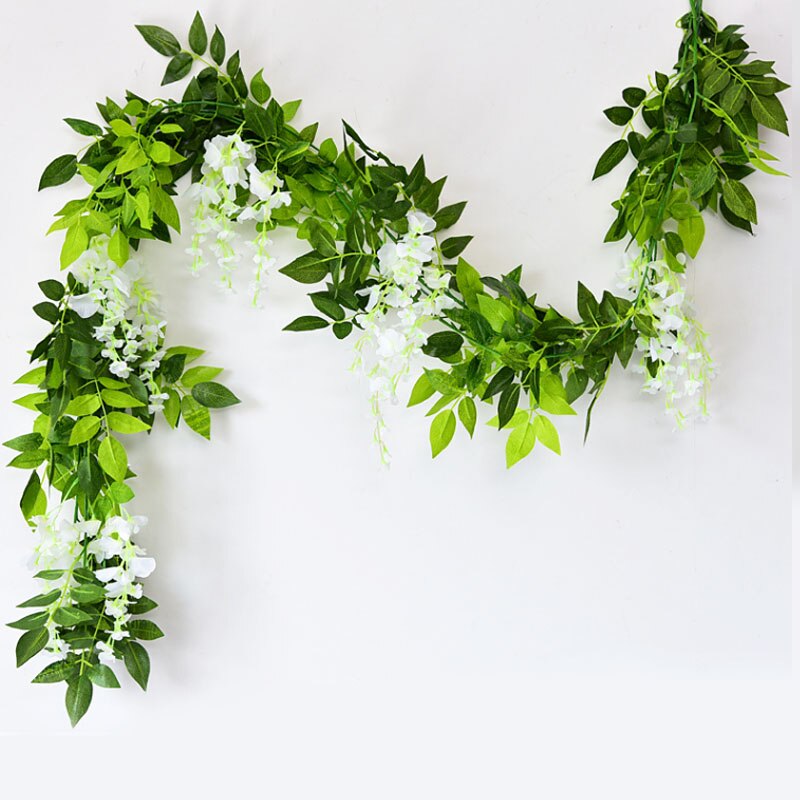 180 cm Fake Ivy Wisteria Blommor Konstgjorda växter Vinrankor Garland för rummet Trädgårdsdekorationer Bröllopsbåge Baby Shower Blomdekor