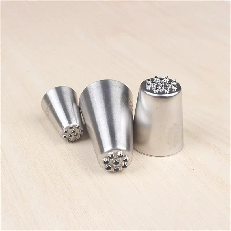 3Pc Stainless steel cream decoration mouth Small grass shape cream nozzle Baking tools Grass Cream Icing Nozzles Pastry Decorate