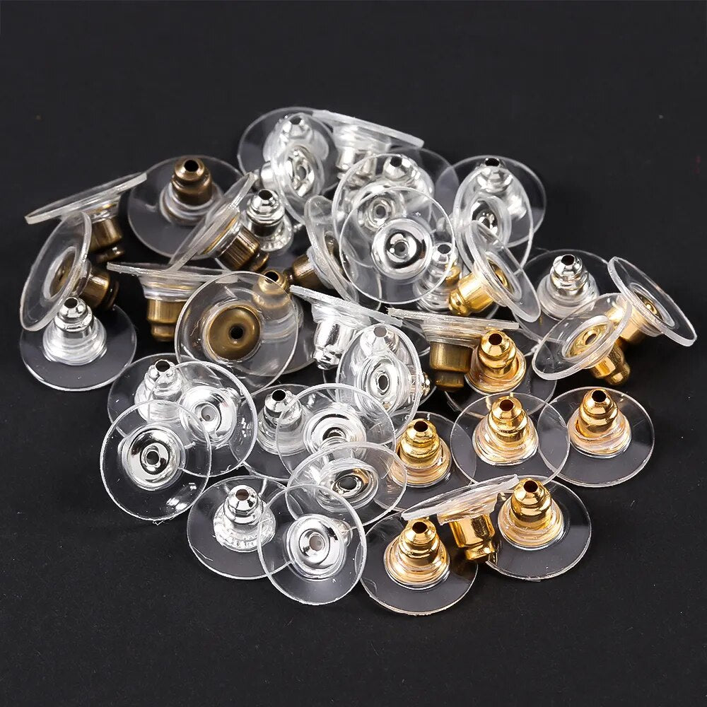 100-500pcs/Lot Rubber Ear Backs Stopper Earnuts Stud Earring Back Supplies For DIY Jewelry Findings Making Accessories Wholesale