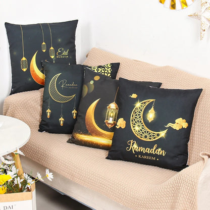 Housse de coussin EID Mubarak, décoration pour la maison, Ramadan Kareem Mubarak, fournitures de fête islamique musulmane, taie d'oreiller EID