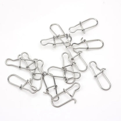 Rompin 100pcs 000-5# fishing nice hooked snap Pin 304 Stainless Steel Fishing Barrel Swivel Lure Connector Accessories Pesca