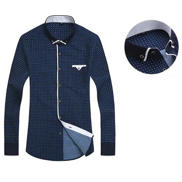 Men Casual Long Sleeved Printed Shirts Slim Fit Male Social Business Dress Shirt Brand Men Clothing Camisas Para Hombre