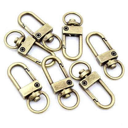 10pcs/lot Snap Lobster Clasp Hooks Gold Silver Plated DIY Jewelry Making Findings for Keychain Neckalce Bracelet Supplies