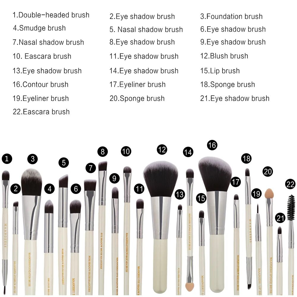 15/22Pcs Beauty Makeup Brushes Set Cosmetic Foundation Powder Blush Eye Shadow Lip Blend Make Up Brush Tool Kit Maquiagem