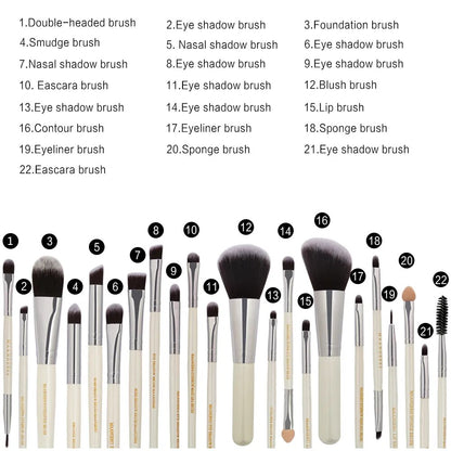 15/22Pcs Beauty Makeup Brushes Set Cosmetic Foundation Powder Blush Eye Shadow Lip Blend Make Up Brush Tool Kit Maquiagem