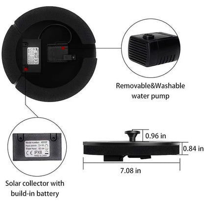 Solar Floating Water Fountain Bird Bath Fountain Pump Pond Decoration Solar Powered fountain Water Pump for Garden and Patio